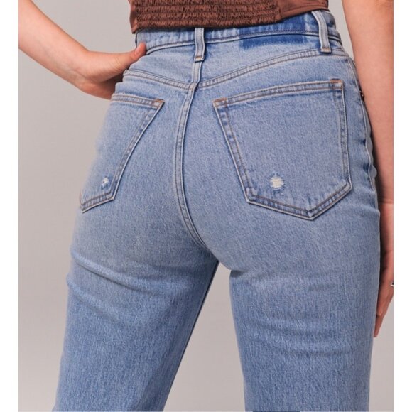 Abercrombie & Fitch The 90’s Straight Ultra High Rise Jean Size 28/6 Spilt Ankle - Picture 15 of 15